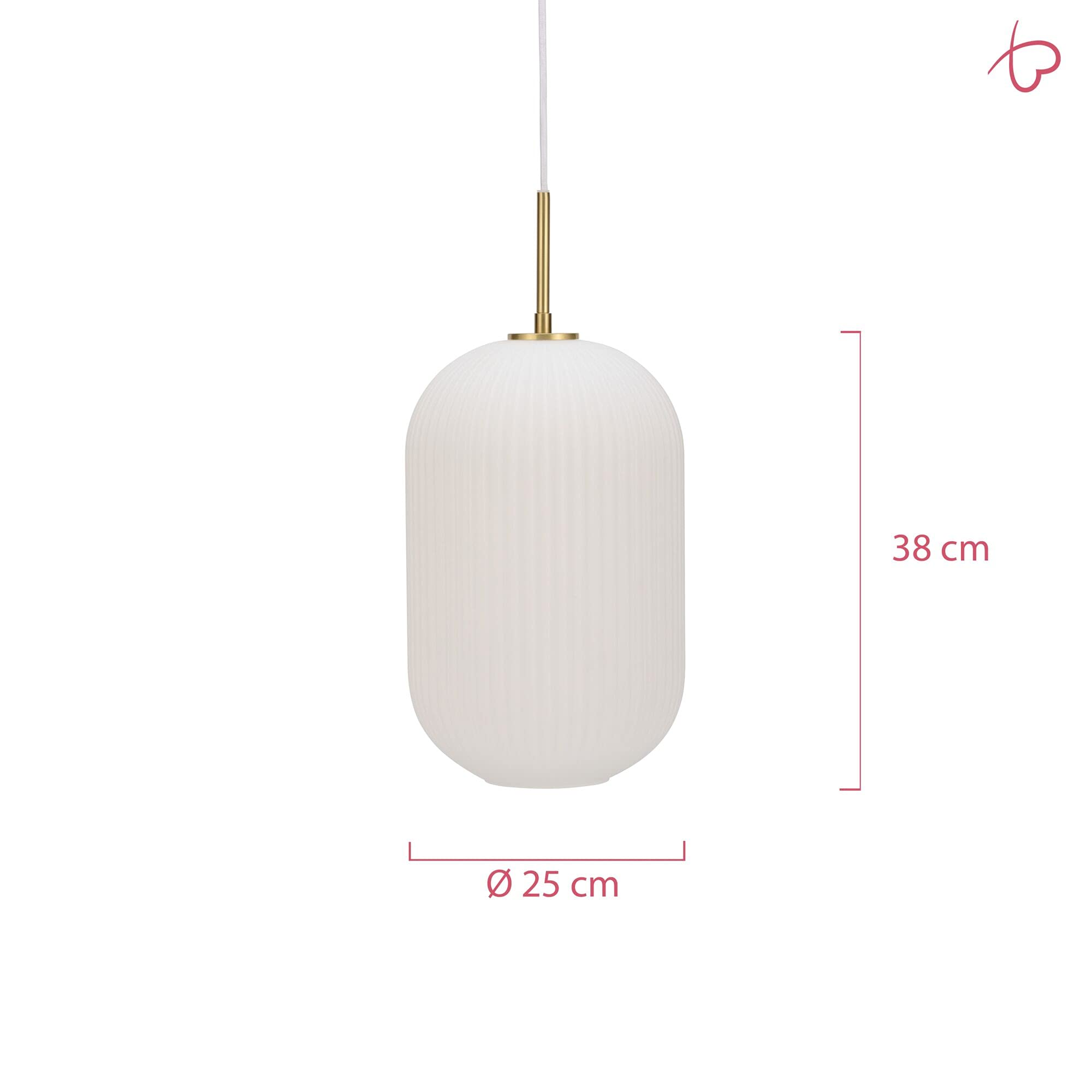 Pauleen 48233 Luminaire en suspension Splendid Delight 20 watts max. blanc, doré, verre, métal E27