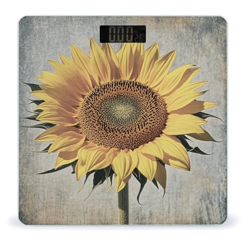 Balanza digital retro girasol para baño y peso corporal