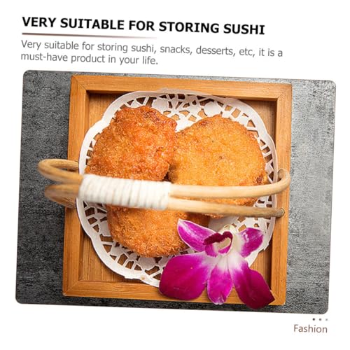 Bandeja para snacks estilo japonés para sushi con asa miniatura 3