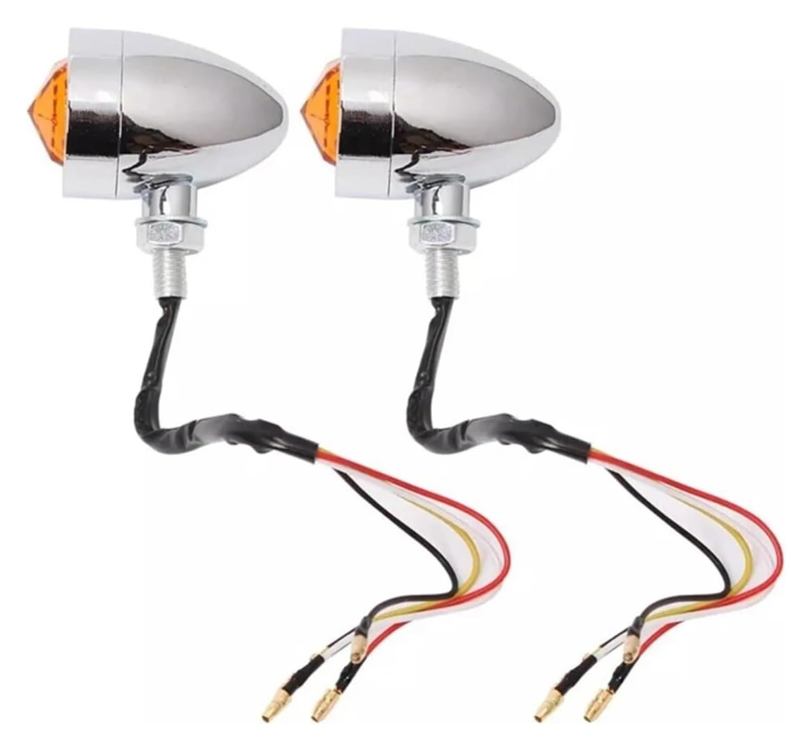Indicatore di direzione Moto Moto Freccia Spia di Segnalazione Indicatore Direzione per Luci Posizione dei Freni Lampeggianti(Chrome)