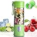 Portable Mixeur des Fruits Rechargeable USB,Mini Blender Pour Smoothie, Milk-shake,Jus de fruits,Blender Portable 350-420ml 6 Lames pour Sport et Voyage,Sans BPA,Noël Cadeaux Femme Homme (Vert)