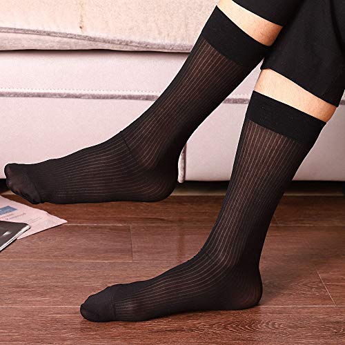 Goobester Men Tube Male Sheer Formal Dress Wear Suit Black Stocking Business Socks3