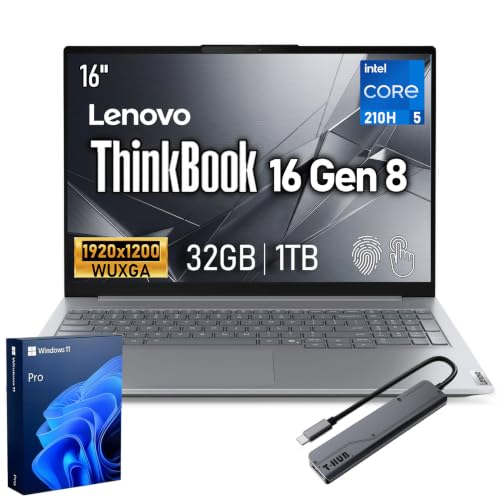 Image of Lenovo ThinkBook 16 inch FHD+ Intel Core 5 210H Touchscreen Business Laptop