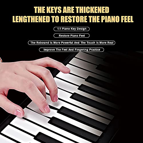 JTYX Roll Up Piano 88 Touches avec Haut-Parleur numérique Bluetooth Piano Clavier Portable électronique Hand Roll Piano Rechargeable Pliant Piano Enfants Jouets Instrument de Musique - Les Beatles, Paul McCartney, John Lennon, RIngo Starr, George Harrison JTYX Roll Up Piano 88 Touches avec Haut-Parleur numérique Bluetooth Piano Clavier Portable électronique Hand Roll Piano Rechargeable Pliant Piano Enfants Jouets Instrument de Musique – Image 3