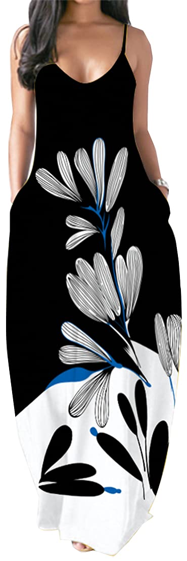 PADOLA Mujer Vestidos Casual Vestidos sin Tirantes V Cuello Playa Largos Bohemios Maxi Vestido Playa Verano