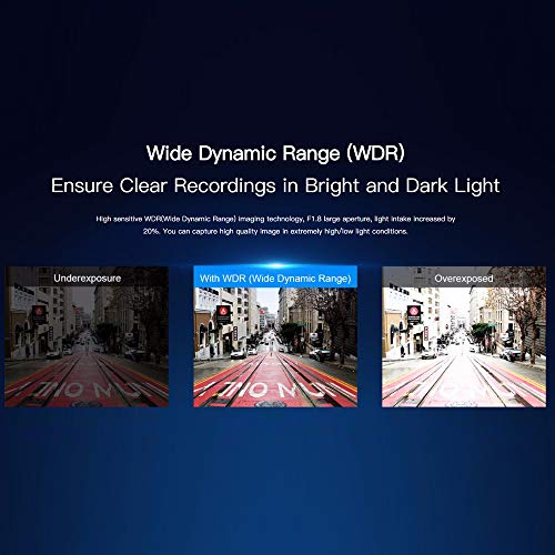 ERYUE Vigilância automóvel, Mini3 Drive Recorder 1600P Detecção de movimento 32G em alta definição V