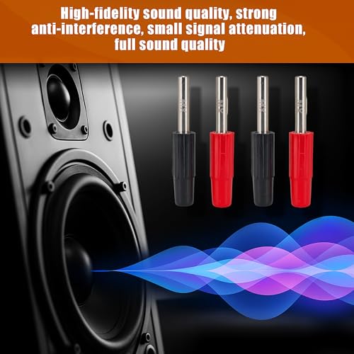 Image of MX 4mm Banana Plug Male Connector - Solderable Audio & Electronics Adapter - Durable Metal Housing, Secure Fit for Speaker Wire, Test Leads, DIY Electronics Projects Pack of 4