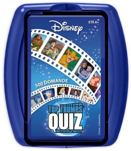 Winninf Moves, Classici Disney Classic, Top Trumps Quiz, edizione italiana, gioco a domande basato sui personaggi dei classici Diseny come Elsa, Simba, Cenerentola e Pinocchio, da 8 anni +