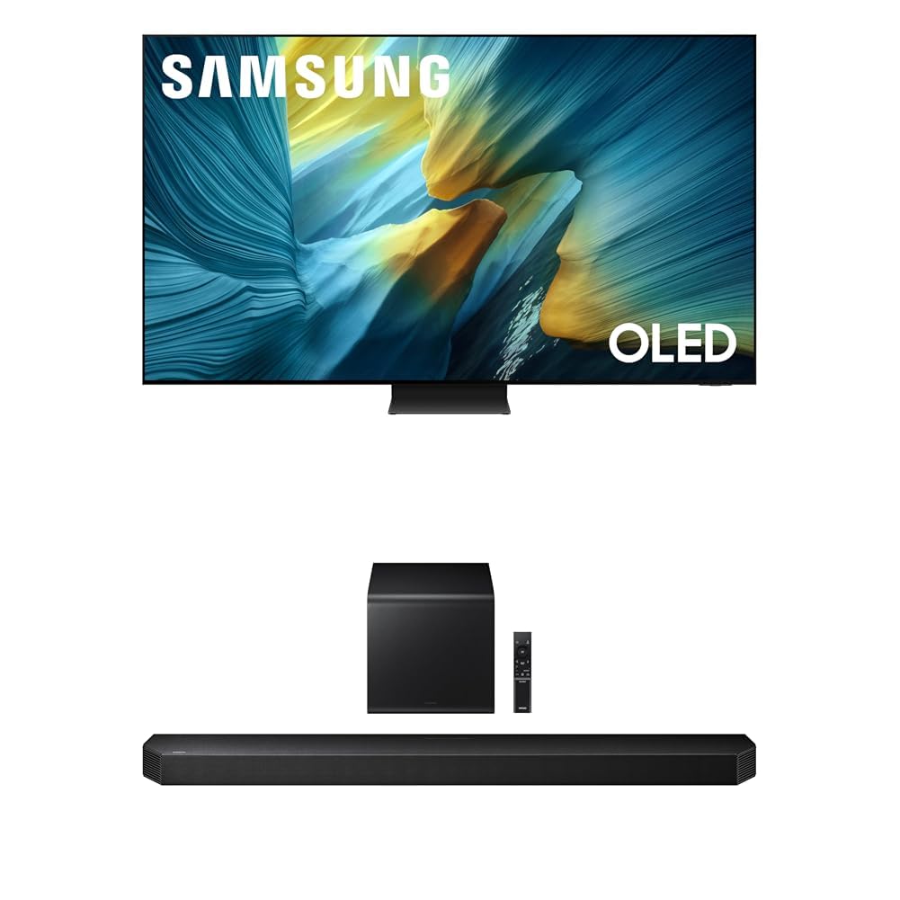 Samsung 83-Inch Class OLED S95F 4K Glare Free Smart TV (2025 Model) NQ4 AI Gen3 Processor, OLED HDR Pro + Samsung Q800F 5.1.2ch Q Series Soundbar + Subwoofer, Wireless Dolby Atmos (HW-Q800F, 2025)