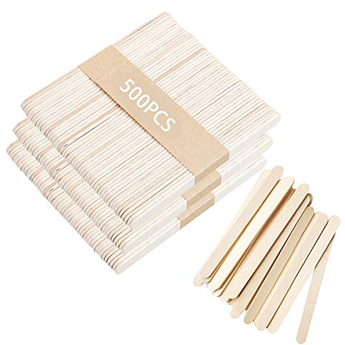GCOA 500 stuks natuurlijke houten lolly stokken, 114mm X 10mm-Lolly Craft Sticks, Plant Labels - hout Craft - Structuren glad - gladde brede grote stok