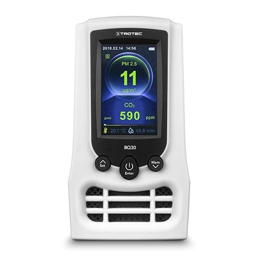 TROTEC CO2-Luftqualitätsmonitor und Partikelmessgerät BQ30 CO2 Ampel, Luftqualitätsmessungen, Kontrolle der