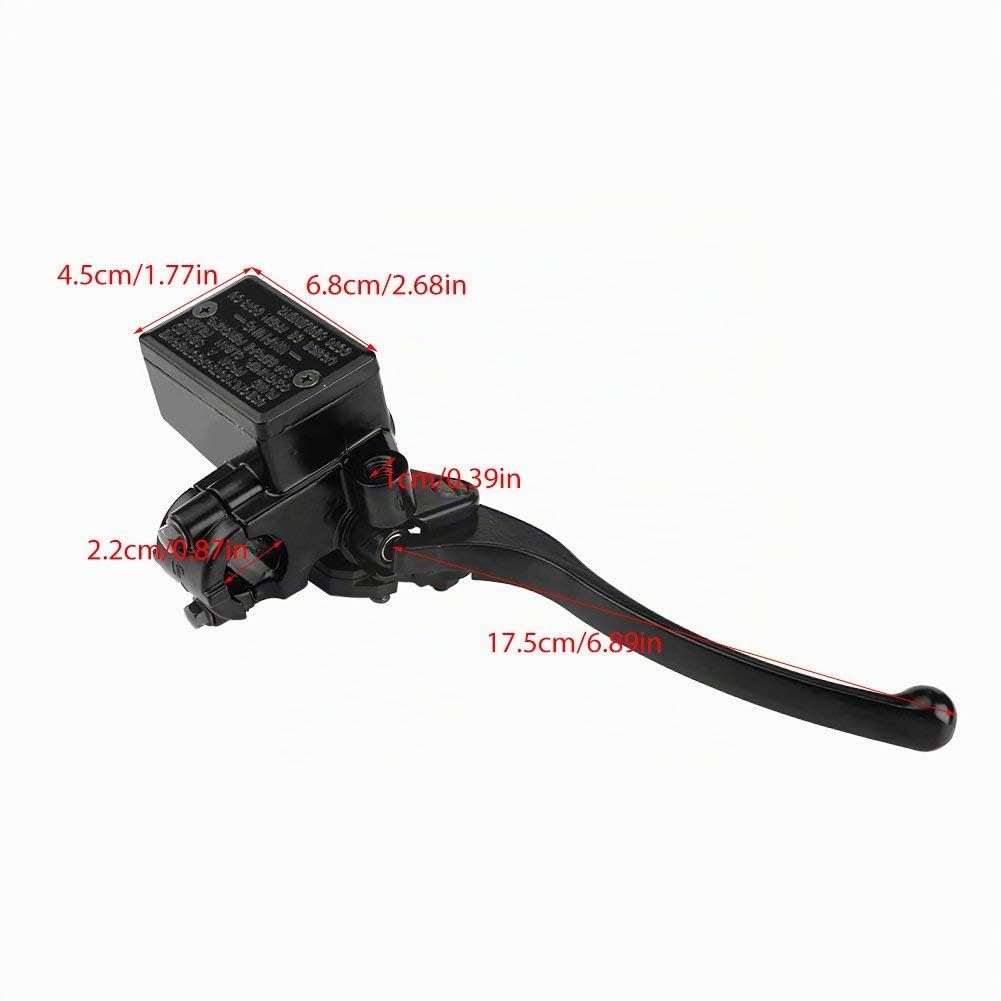 Cilindro Maestro Freno Moto 7/8" 22mm - Pompa Freno Anteriore Destra Con Serbatoio - Leva Frizione Anteriore per Maneta Moto
