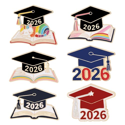 Image of 6 /18 /30 Pack 2026 Graduation Pins - Grad Pins Memorial Keepsake for Graduates, Gifts for Graduates, Class of 2026 Souvenir Pin for High School College Graduate Students, 2026 Lapel Pin