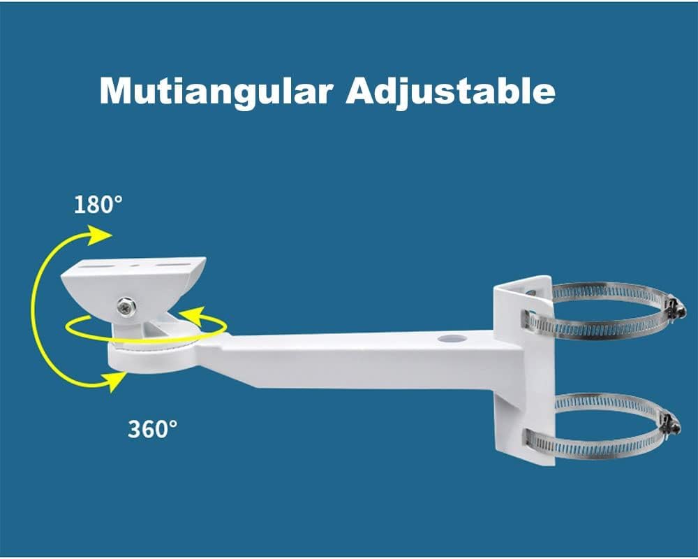 Staffa di montaggio su palo + adattatore a forma di L per telecamere di sicurezza a cupola, misura universale (pali da 2,5-20 cm), capacità 10 kg, in alluminio robusto, per interni ed