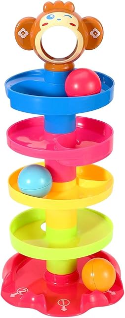 SOKA Drop and Go Ball Ramp 5 Layer Swirling Tower Baby Toy Early Educational Development Toys Sensory Game Activity Puzzle Stacking Play Gifts for Baby Girls Boys Toddlers 18 Months+