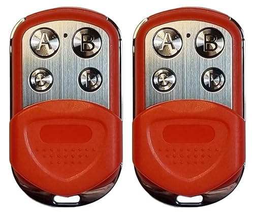 AG MATIC Lot de 2 télécommandes pour porte de garage MOOVO | MT4 | MT4V | MT4G | Rolling Code 433,92 MHz (Rouge)