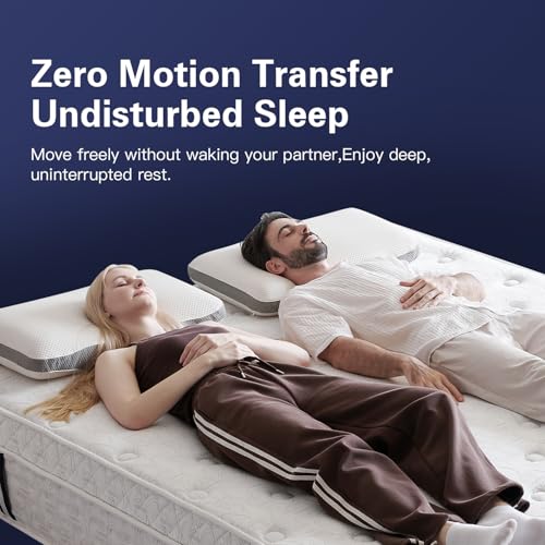 Image of Queen Size Mattress 14 Inch Hybrid Mattress in a Box, Memory Foam & Pocket Spring, Medium Plush, Cooling Breathable Silver Thread, Pressure Relief, Motion Isolation, 365-Night Trial