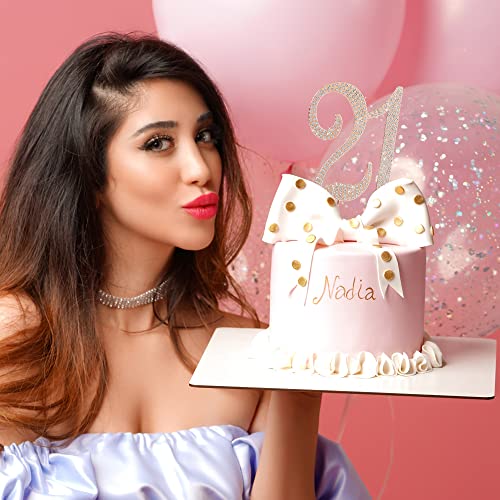 21 Cake Topper Gold Metal Cake Decor For 21St Birthday Or Anniversary Party #TOP6