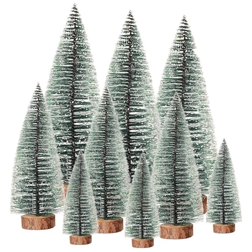 9 Stück Kleiner Tannenbaum Deko,Mini Tannenbaum Deko,Wichteltür...