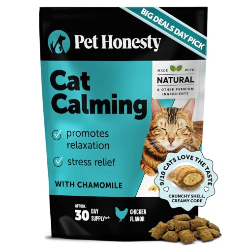 Calming Chews for Cats - Cat Anxiety Relief + Helps Reduce Stress - Behavioral Support & Promotes Relaxation for Travel, Boarding, Vet Visits, Separation Anxiety - Chicken (30-Day Supply)