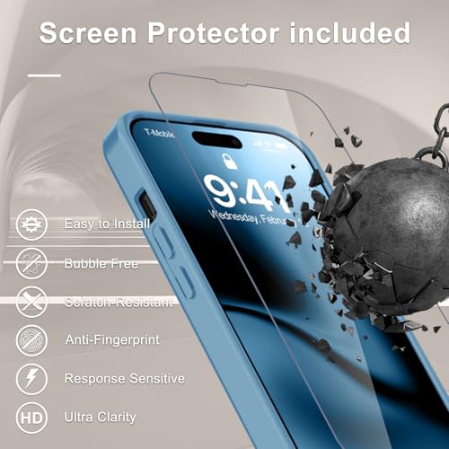 Image of for iPhone 15 Plus Case, iPhone 14 Plus Case, Matte Magnetic Phone Cover with 1 Screen Protector [Support for MagSafe] [Shockproof Military Grade Protection] Translucent Frosted Back, Lavender Purple