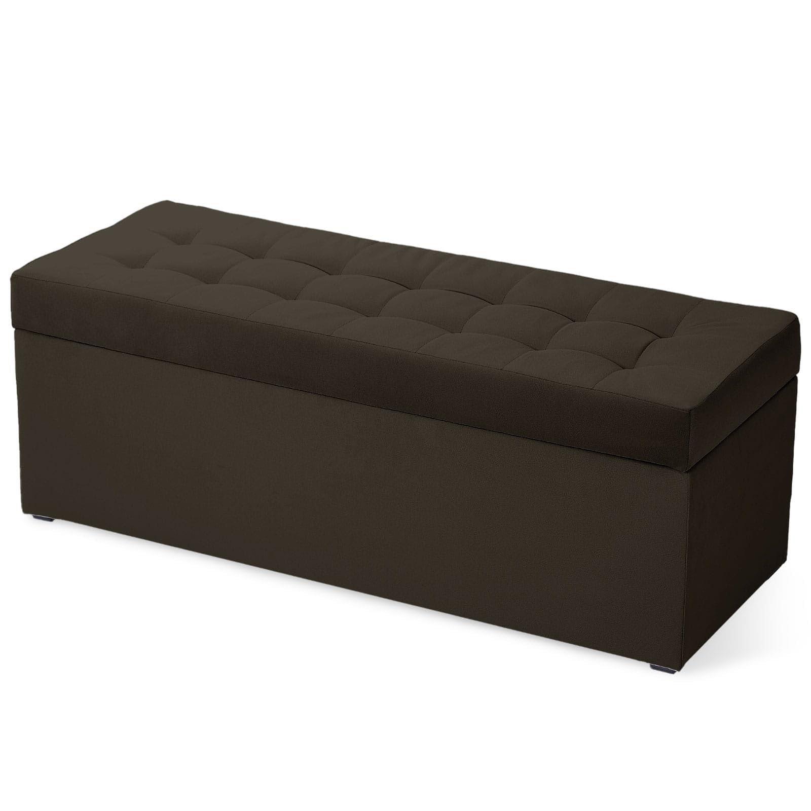 MG Design Upholstered Ottoman Storage Bench with Solid Wood Frame and Lift-Top Storage – 18 x 47 in (45 x 120 cm) – Supports up to 300 kg