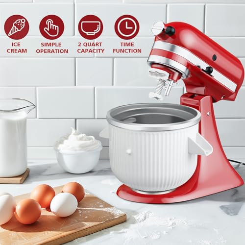 Ice-Cream-Attachment-for-KitchenAid-Stand-MixerFits-45-5Qt-Tilt-Head6-7Qt-Bowl-Lift-Stand-Mixers-2-Quart-Frozen-Kitchenaid-Ice-Cream-Maker-Attachment-Ice-Cream-Sorbet-Gelato-Maker-by-KassunKoch Ice Cream Attachment for KitchenAid Stand MixerFits 45 5Qt Tilt Head6 7Qt Bowl Lift Stand Mixers 2 Quart Frozen Kitchenaid Ice Cream Maker Attachment Ice Cream Sorbet Gelato Maker by KassunKoch
