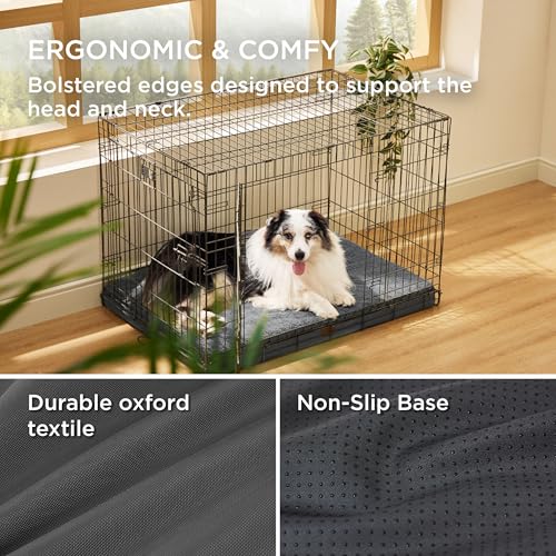 BEDSURE orthopädisches Hundebett Grosse Hunde - 104x74x9cm Hundekissen flauschig Hundematte waschbar Hundematratze in dunkelgrau für große Hunde