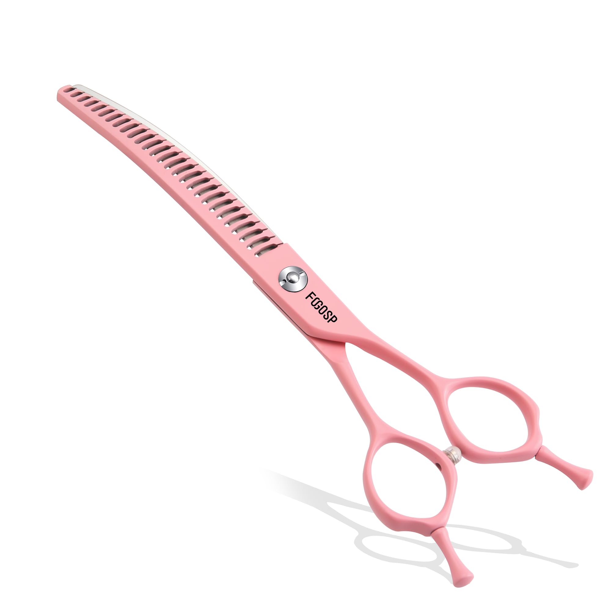 FOGOSP Curved Chunkers Dog Grooming Scissors 7.5" Macarone Series Professional Pet Grooming Shears for Large Dogs Pets Japan 440C Stainless Steel