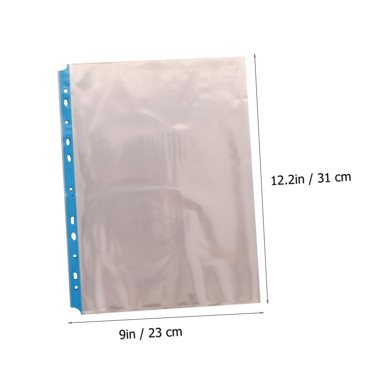 Zerodeko Protège-feuilles A4 Transparent à 11 Trous en Pp, Pochette pour Classeur, Lot de 100 Pièces, pour Collecter et Ranger Documents Travail L'école