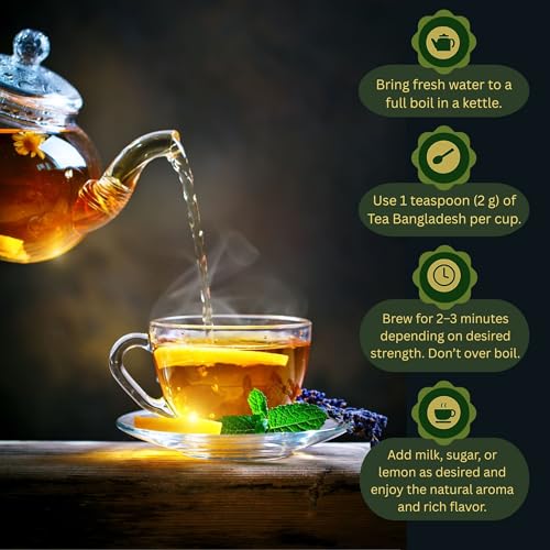 Image of Tea Bangladesh Loose Black Tea Leaves | Premium CTC Tea from the Finest Sylhet Gardens | Rich Aroma & Bold Flavor | Natural, Freshly Packed Loose TeaLeaf (100 Grams, Premium Sylhet CTC Blend)