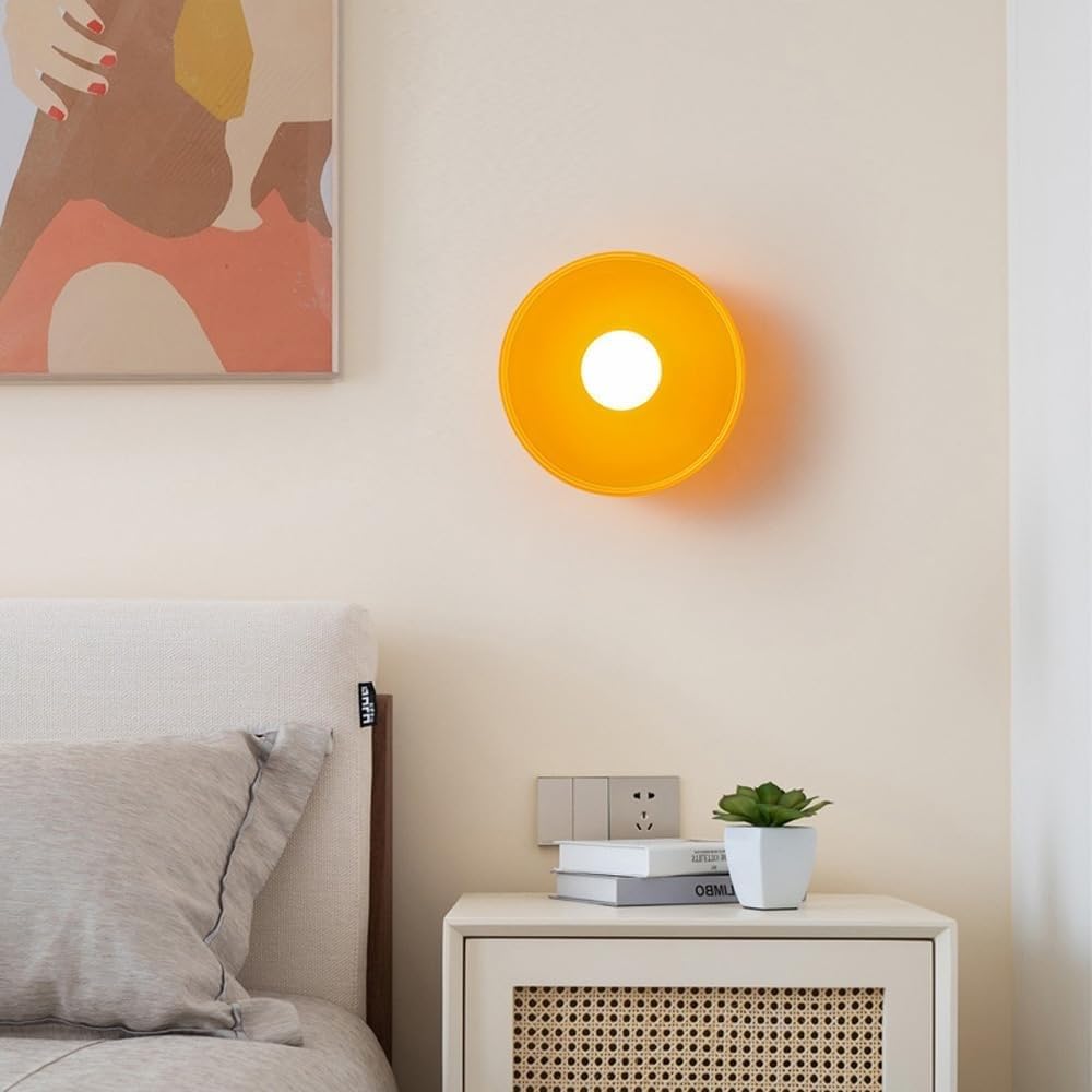 Lampy sufitowe Nowoczesne oświetlenie sufitowe w kształcie misy E27 w stylu vintage w pobliżu sufitu Duża pomarańczowa szklana lampa sufitowa do sypialni, łazienki, pralni (