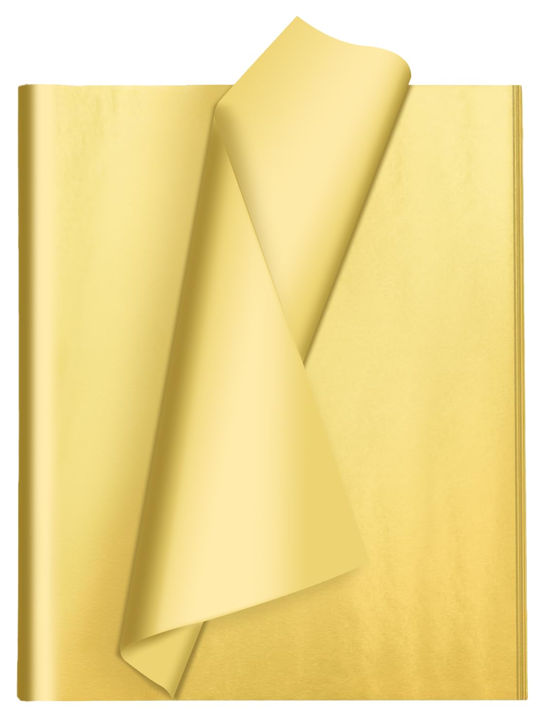 Gold Tissue Paper for Gift Bags, 105 Sheets Single-Sided Metallic Wrapping Craft Papers Bulk for DIY Artworks Flower Decoration, 12 x 20 Inches