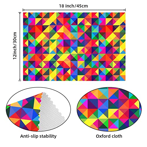 Set de table à carreaux colorés antidérapant 30x45 cm - Lot de 6