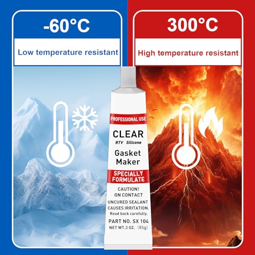 Image of 340g RTV Silicone Gasket Maker, Clear Silicone Sealant Shockproof and Leakproof, High Temperature Resistant, RTV Sealant Can be Used in Engines, Transmissions, Superchargers and All Types of Gaskets