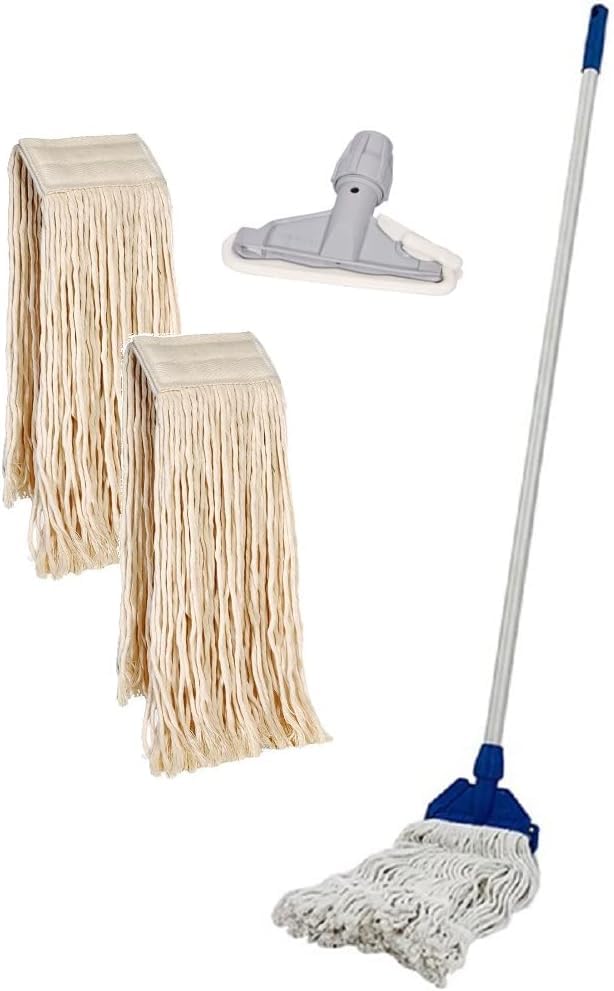 Mop Professionale Pavimenti, Mop Lavapavimenti gr.400 per tutte le superfici, Manico Alluminio pratico e leggero per pulizie senza fatica.