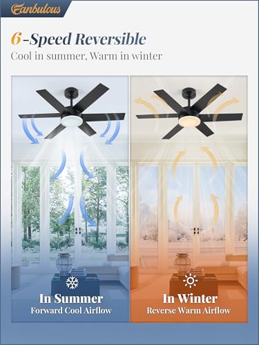 Image of Fanbulous 42 inch Outdoor Ceiling Fans with Lights, Dimmable 3CCT, Black