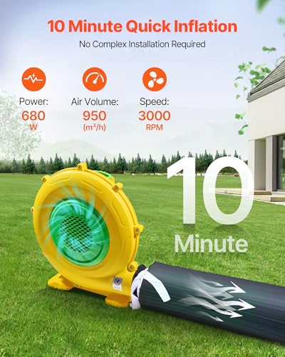 Image of VEVOR Inflatable Nightclub, 16.4 x 13.1 x 12.5 ft Inflatable Party Tent with 680W Blower & Sandbag, Ventilated Blow up Night Club with 2 Windows, Air Cube House for Event Birthday Wedding Party
