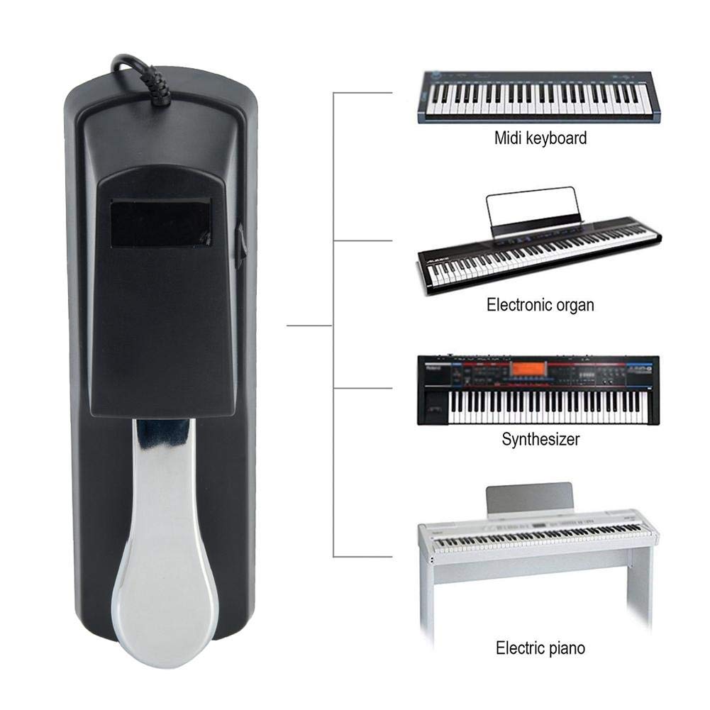 Pédale de piano électronique universelle portable pour clavier électronique pour instrument de piano numérique Noir