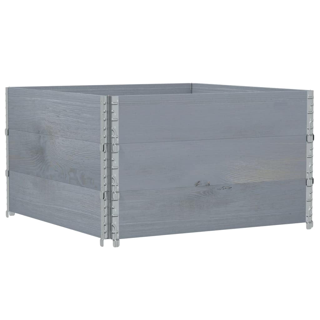 Paretali per Pallet 3pz Grigi 100x100cm Legno Massello di Pino, Commercio e Industria,Movimentazione di Materiali,Pianali di carico e Pallet, 28.6kg-3295376