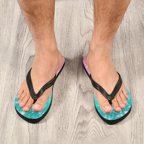 Glitter Teal Pink Flip Flop Beach Summer Casual Sandal for Women & Men Shower Shoes 208620364