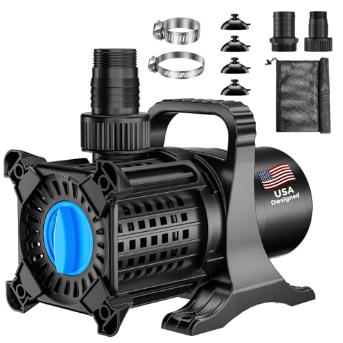 OYO Water Pond Pump, 8500 GPH Adjustable Flow Submersible Water Pump with Filter Bag, Copper Motor, IPX8 Waterproof for Outdoor Koi Pond, Fountain, Waterfall, Hydroponics