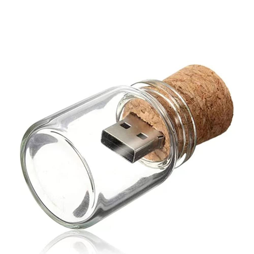 10 unidades de memoria USB de botella de deriva de cristal transparente USB 2.0 de 32 GB (USB 3.0 de 32 GB)