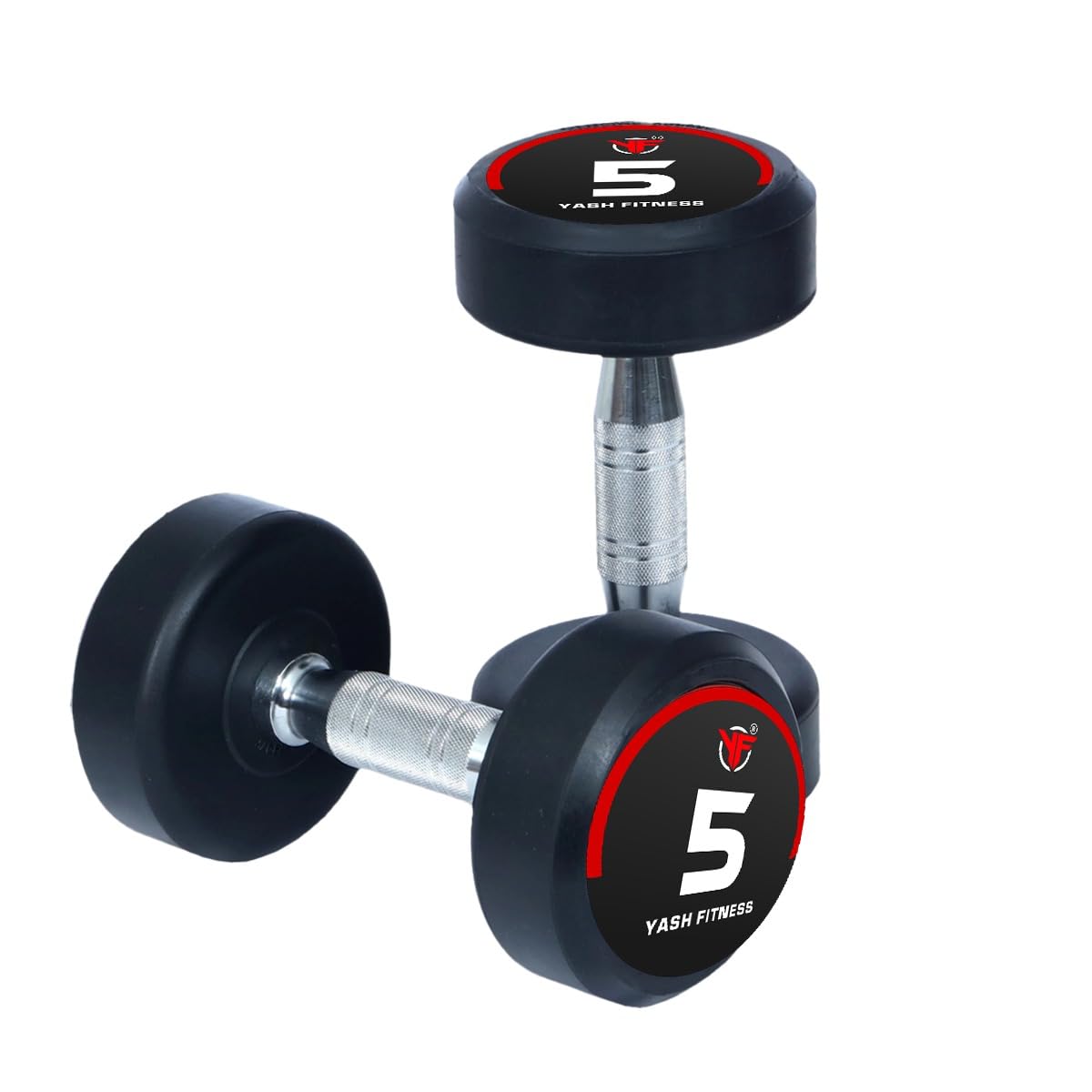 YASH FITNESS Pair 10kg Rubber Coated Bouncer Dumbbells | Fixed Weight | Set for Home & Gym Training | Equipment (5x2 kg) (Black, 5X2kg)-image-25