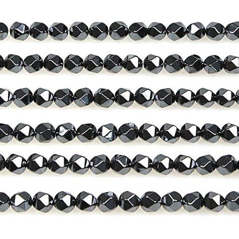 MJDCB Best Sellers Natural Stone Beads Faceted Polygon Hematite Energy Stone Healing Power for Jewelry Making(8mm) Cover