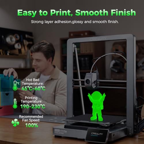 Image of Creality 3D Luminous PLA Printer Filament, 1.75mm Glow in The Dark Shiny Firefly Green PLA Filament for 3D Printing, Best with UV Lamps, 1kg Spool (2.2lbs), Green