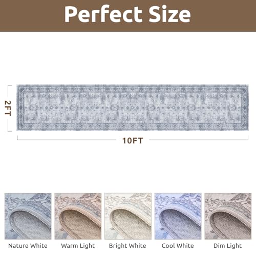 AMOAMI Vintage 2X10 Runner Rug Non Slip Soft Runners for Hallways Washable Hallway Runner Rug Bedside Rugs for Bedroom Long for Hallways Entryway Laundry Room Stair Kitchen Bathroom