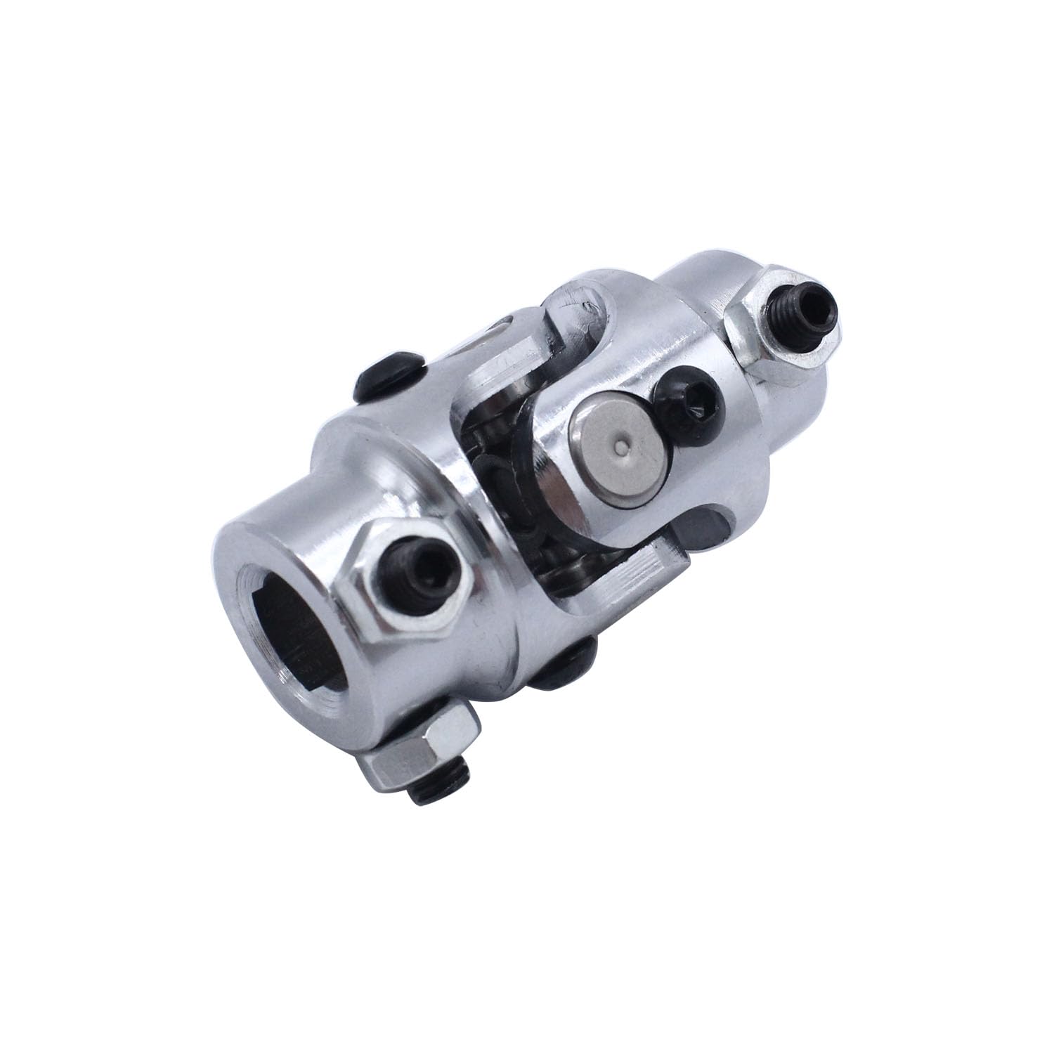 SHLPDFM 1 PC Chrome Universal U Joint 3/4"-36 Spline x 3/4" DD Single Steering Shaft 83mm (3-1/4") Working Angle 35°Degree