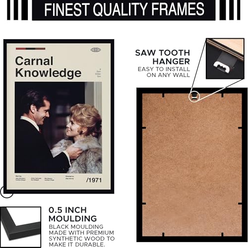 Image of BLINKART Carnal Knowledge Movie Poster Frame 8x12 Inch | Premium 300 GSM Paper Wall Print | Mid Century Vintage Film Artwork for Home, Bedroom, Living Room, Office | Framed Photo Decor