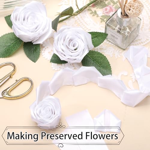 Image of woric White Satin Ribbon 1 1 /2 Inch 60 Yards Gift Ribbon for Bridesmaids Bouquets Bridal Wedding Sash Flowers Bouquet Chair Bows Graduation Back to School Decoration